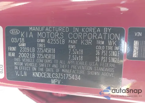 2018 Kia Niro Touring из США, поврежденный, VIN KNDCE3LC3J5175434